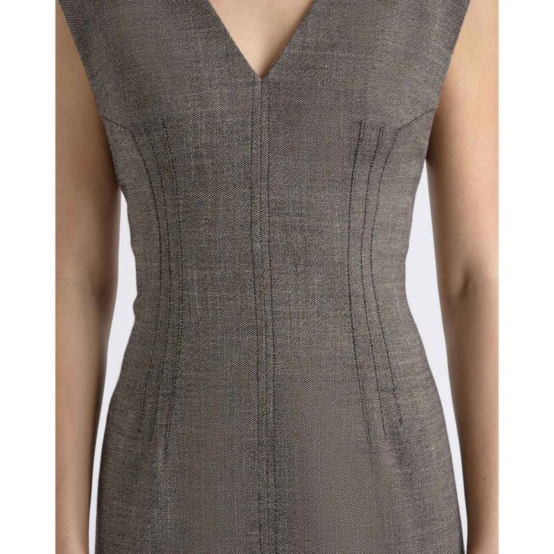 Cue V Neck Fitted Midi Dress image number 2